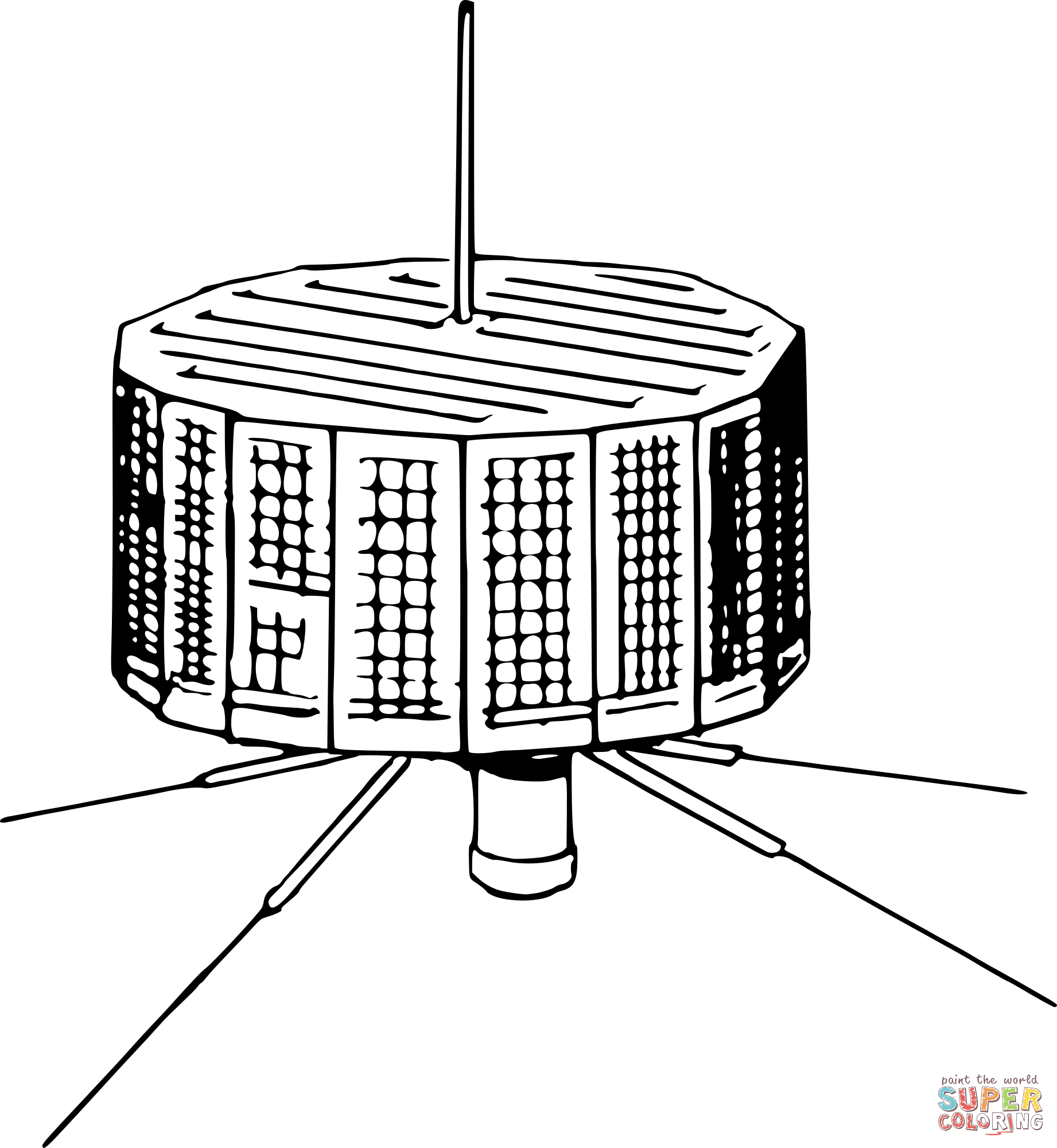 Satellite coloring page free printable coloring pages