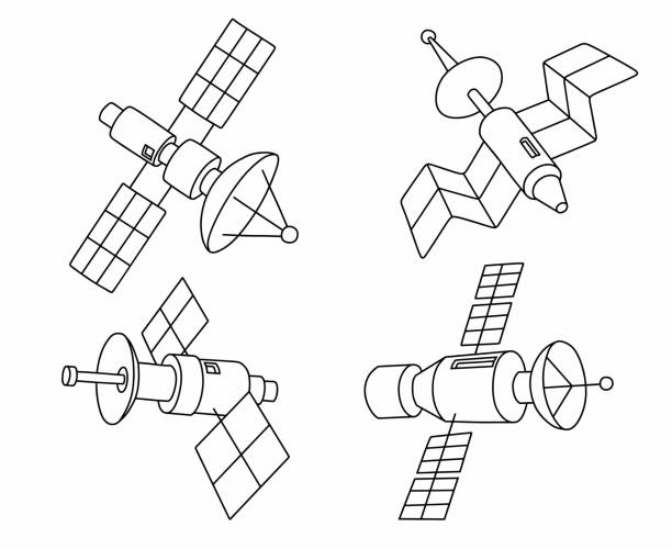 Drawing of a satellite dish stock illustrations royalty