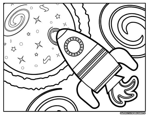 Space coloring pages