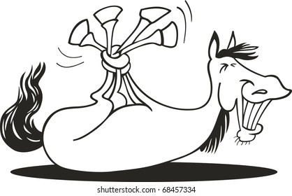 Illustration funny horse coloring book stock vector royalty free