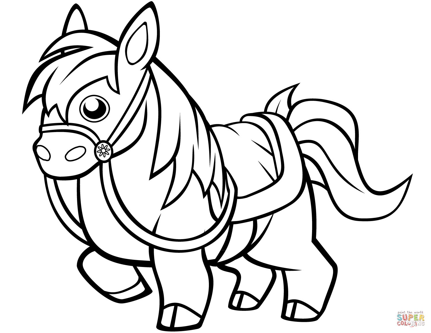 Funny horse coloring page free printable coloring pages