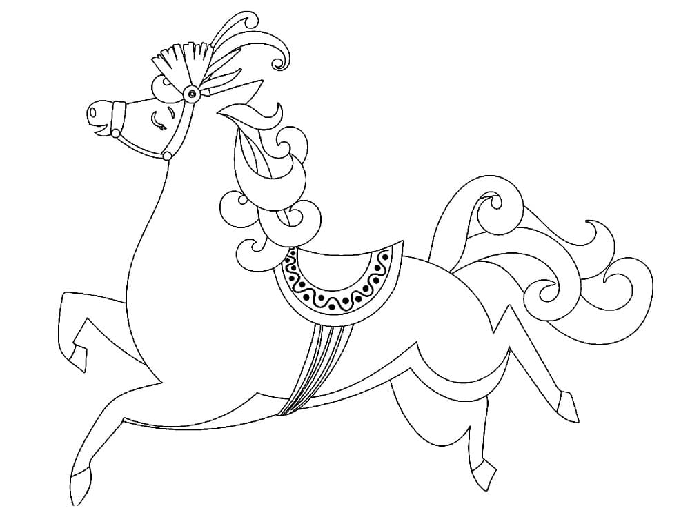 Funny horse coloring page