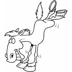 Funny horse on two legs coloring page