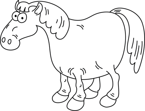 Funny horse coloring page free printable coloring pages