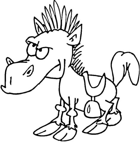 Funny horse coloring page free printable coloring pages