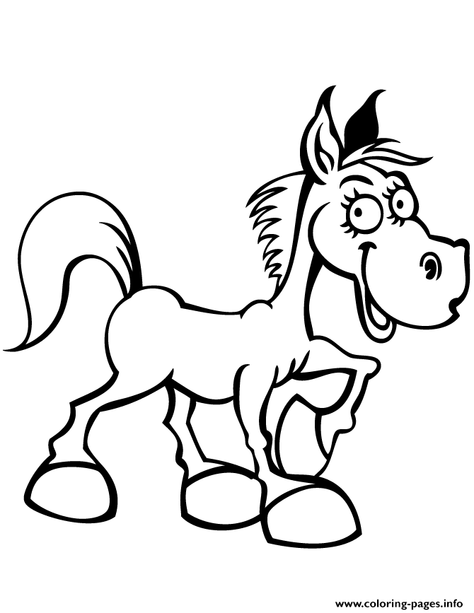 Happy horse for preschool children coloring page coloring page printable