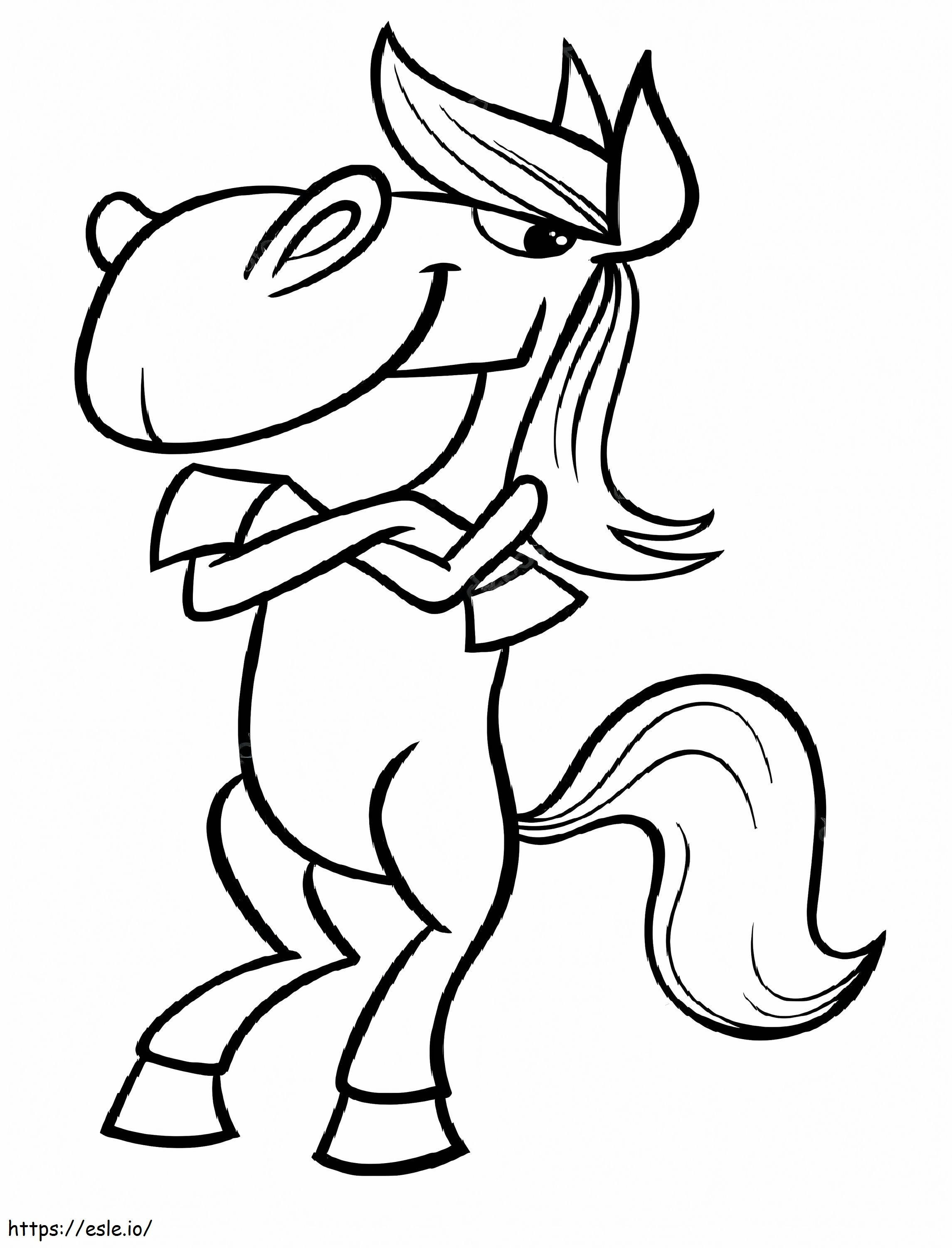 Funny christmas funny black and white cartoon illustratn of funny horse farm animal for coloring book