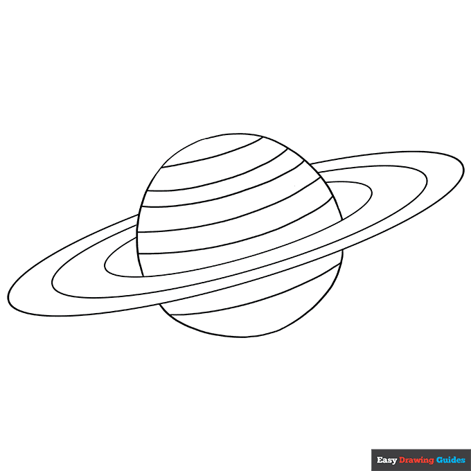 Saturn coloring page easy drawing guides