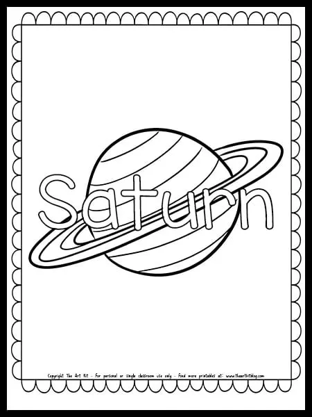 Saturn coloring page free printable â the art kit