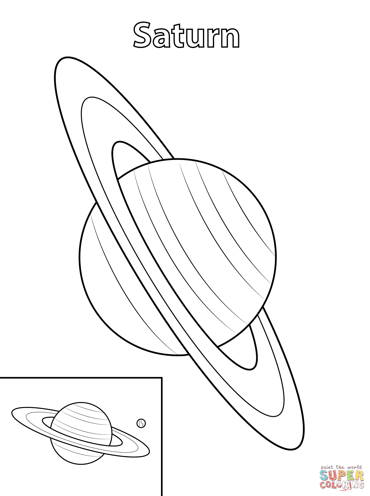 Saturn planet coloring page free printable coloring pages