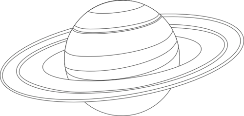 Saturn outline for coloring vector for free download