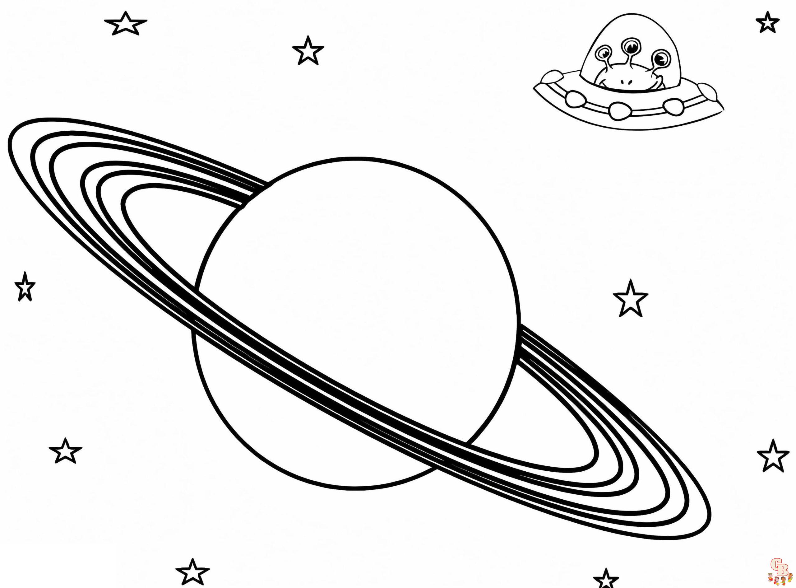 Printable saturn coloring pages free for kids and adults