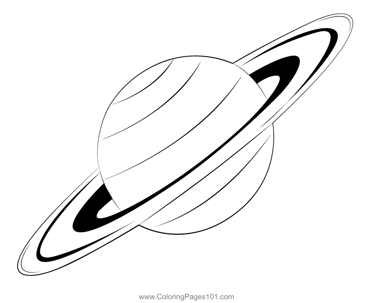 Planet saturn coloring page for kids