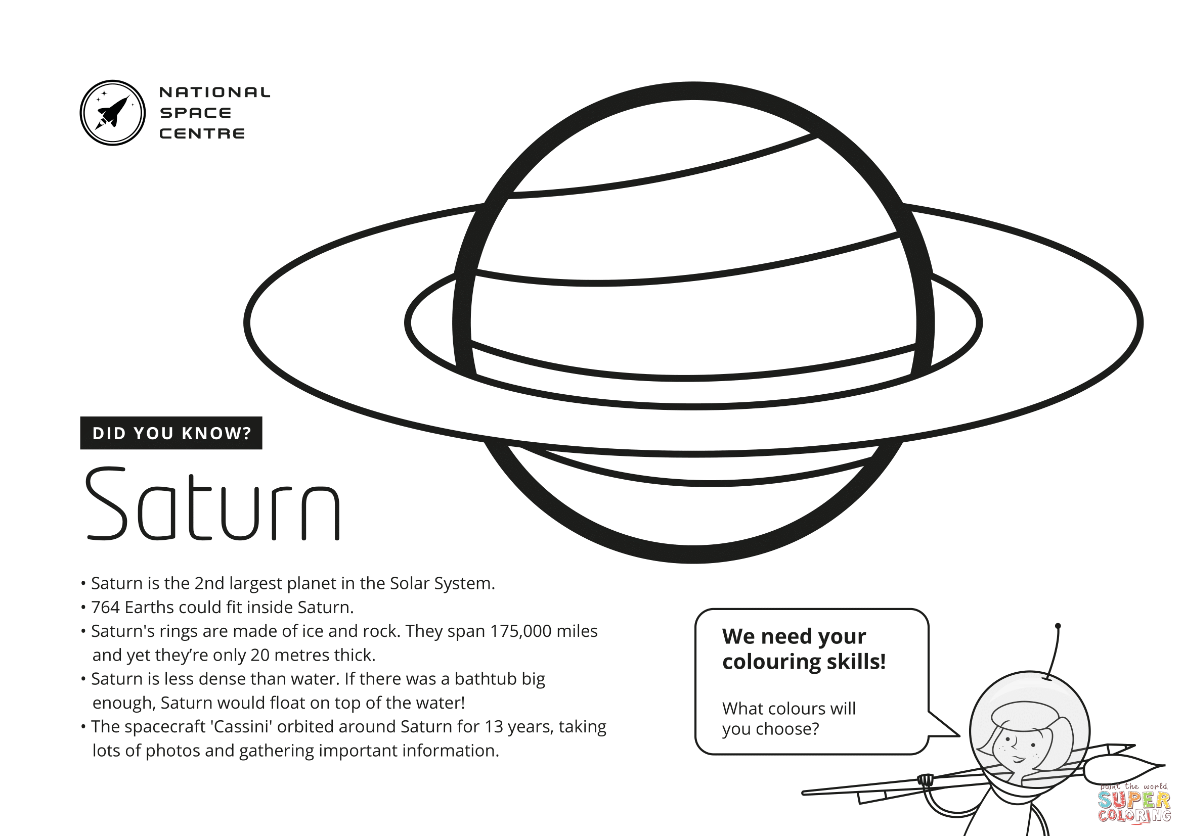 Planet saturn coloring page free printable coloring pages