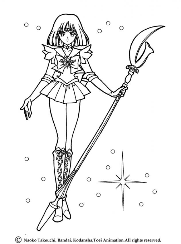 Sailor saturn in her original uniform coloring pages