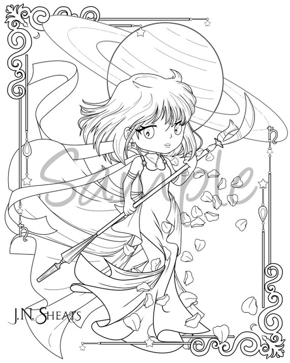 Single coloring page download for adults sailor princess saturn sailor moon download now