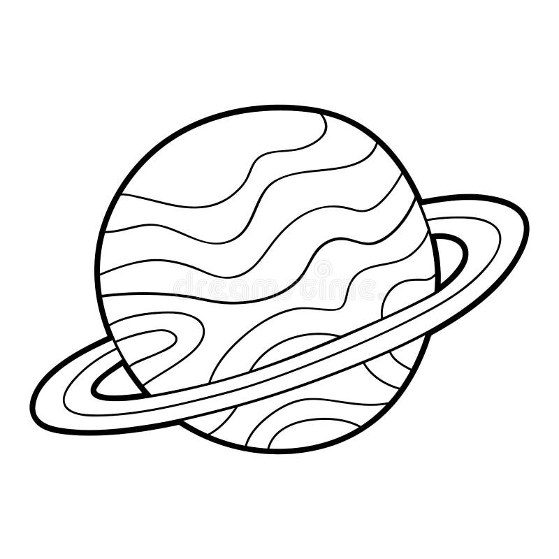 Cartoon saturn coloring page stock vector