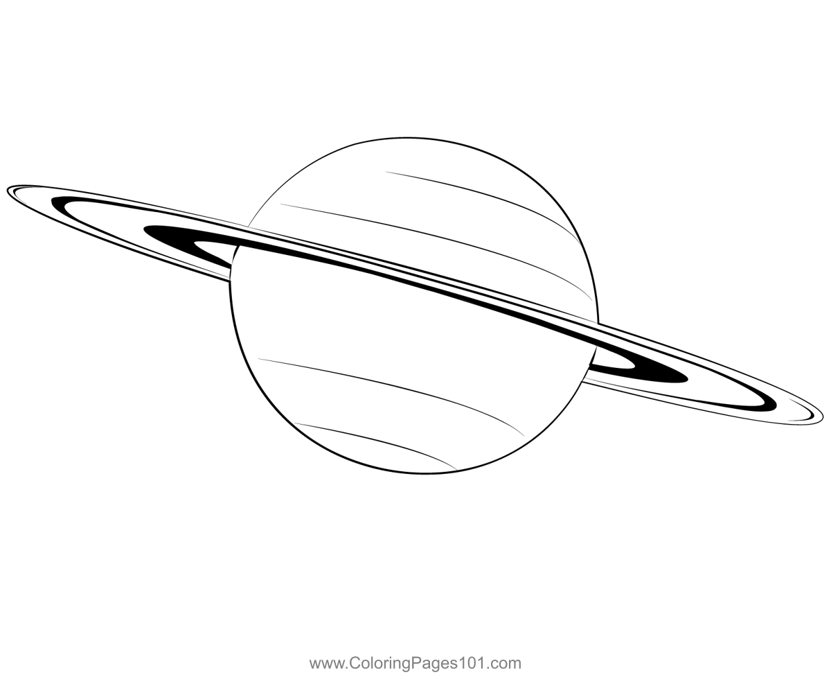 Saturn coloring page for kids