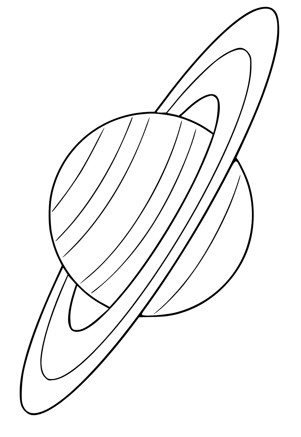 Free printable planet saturn coloring page for adults and kids