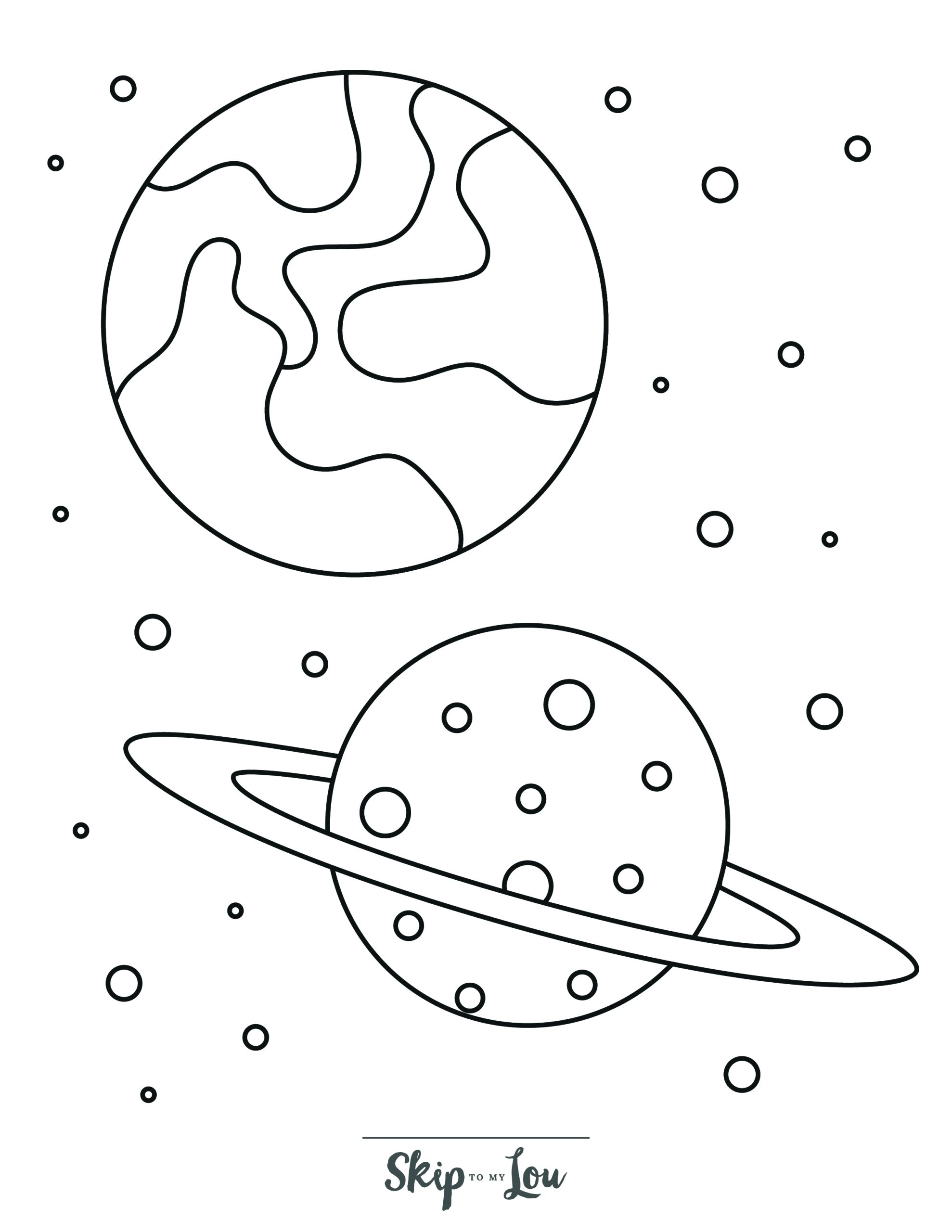 Space coloring pages