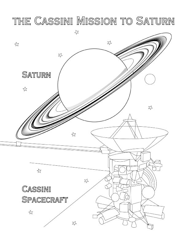 Saturn spacecraft coloring page