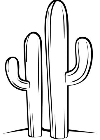 Saguaro cactus coloring page free printable coloring pages