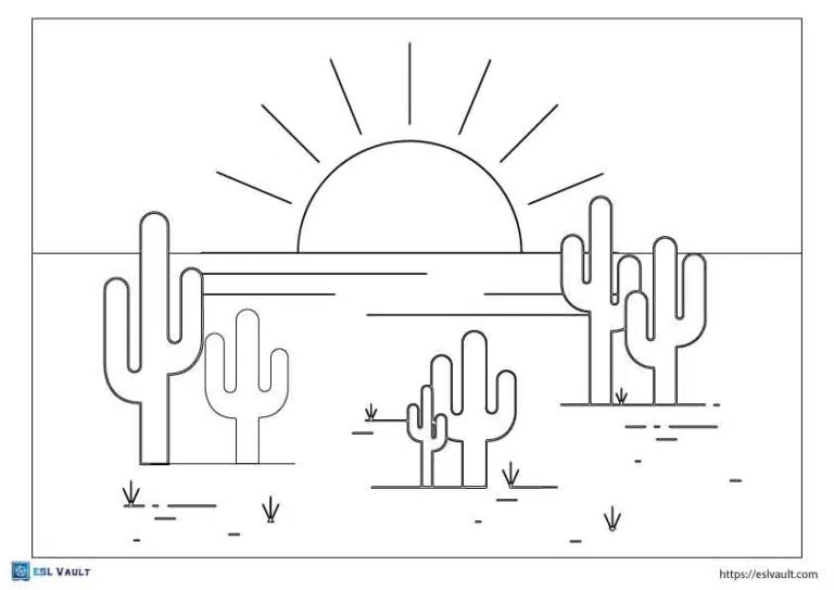 Free cactus coloring pages