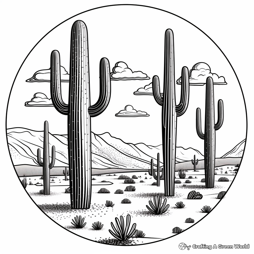 Cactus coloring pages