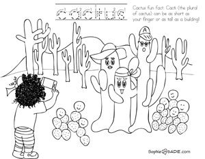 Coloring page saguaro national park sophie and sadie