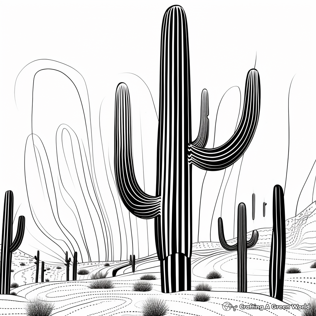 Cactus coloring pages