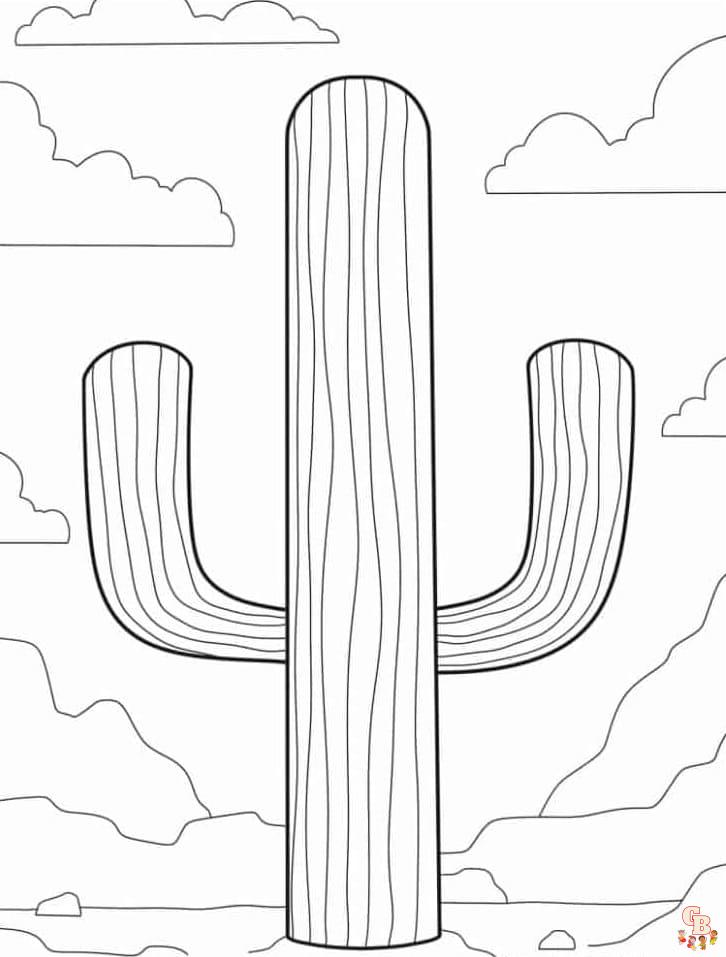 Printable cacti coloring pages free for kids and adults