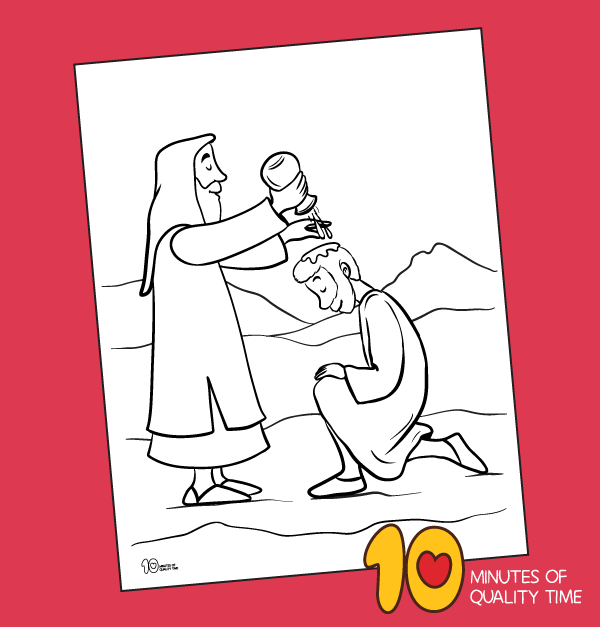 Samuel anoints saul as king coloring page â minutes of quality time