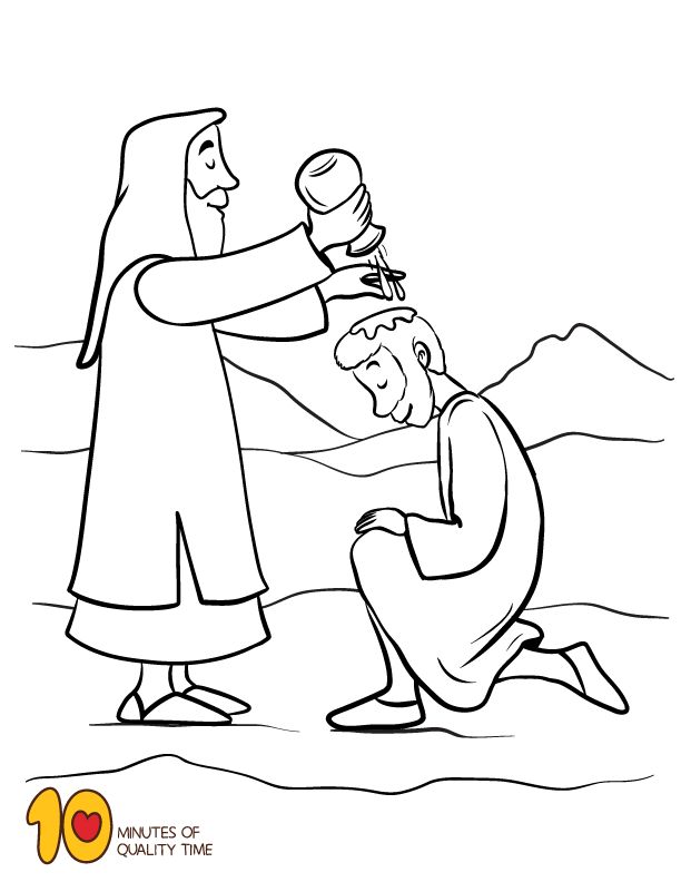 Samuel anoints saul as king coloring page bible study crafts bible activities for kids bible crafts