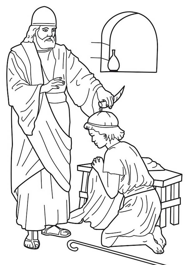 Samuel anointed saul as king saul coloring page