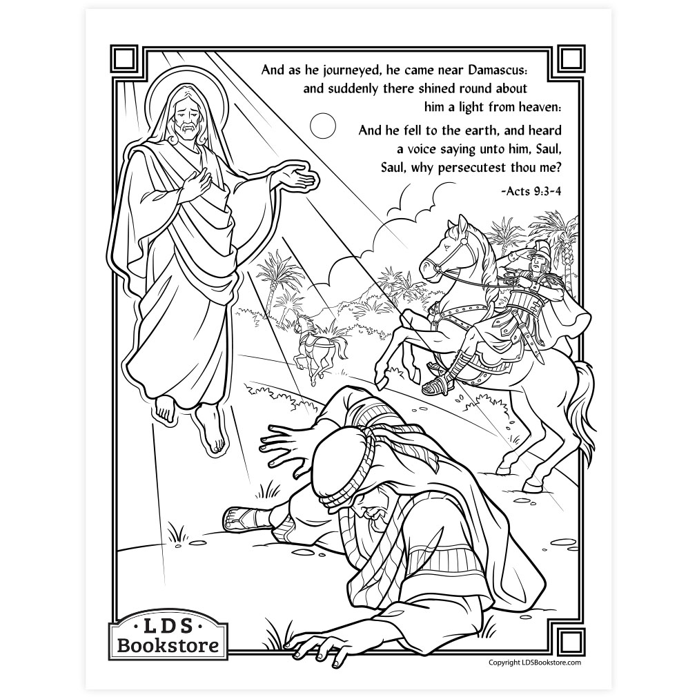 Jesus appears to saul coloring page