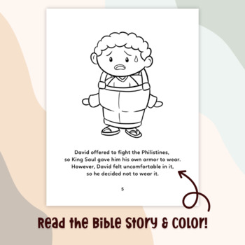 David goliath coloring pages with bible story christian sunday school vbs