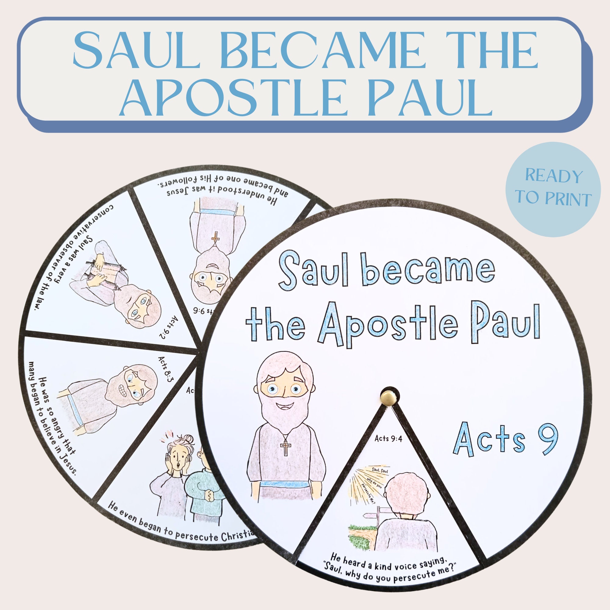 Saul became the apostle paul coloring spinner wheel saul became the apostle paul craft sunday school craft bible activity for kids download now