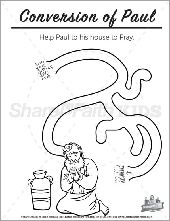 Acts pauls conversion preschool coloring pages â