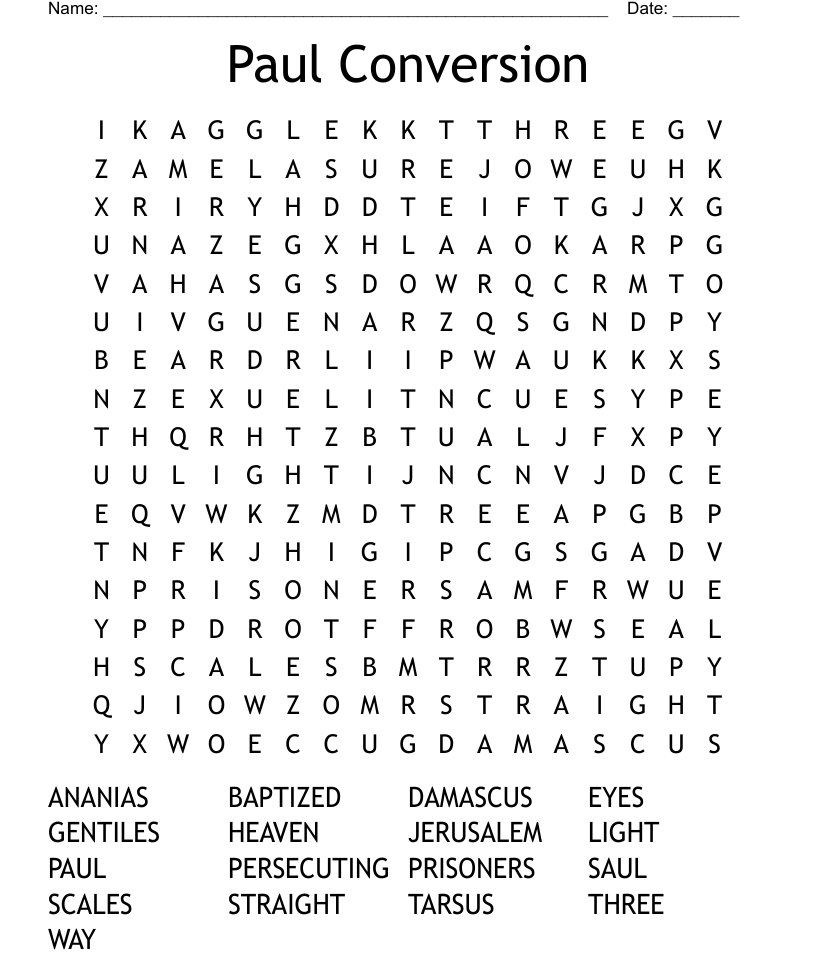 Similar to sauls conversion word search