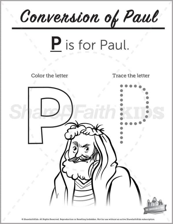 Acts pauls conversion preschool letter coloring â