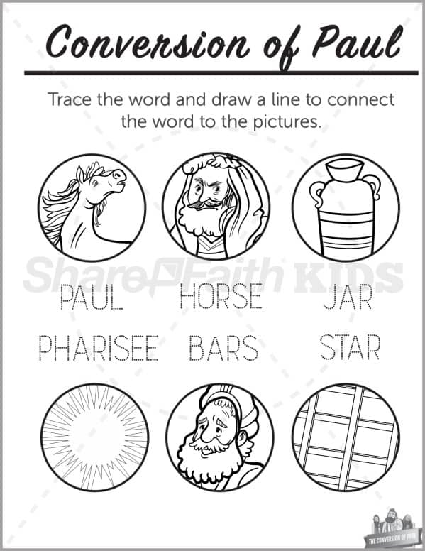 Acts pauls conversion preschool coloring pages â