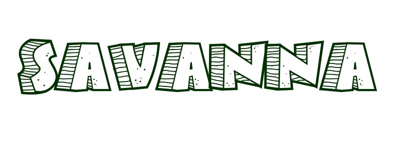 Coloring page first name savanna