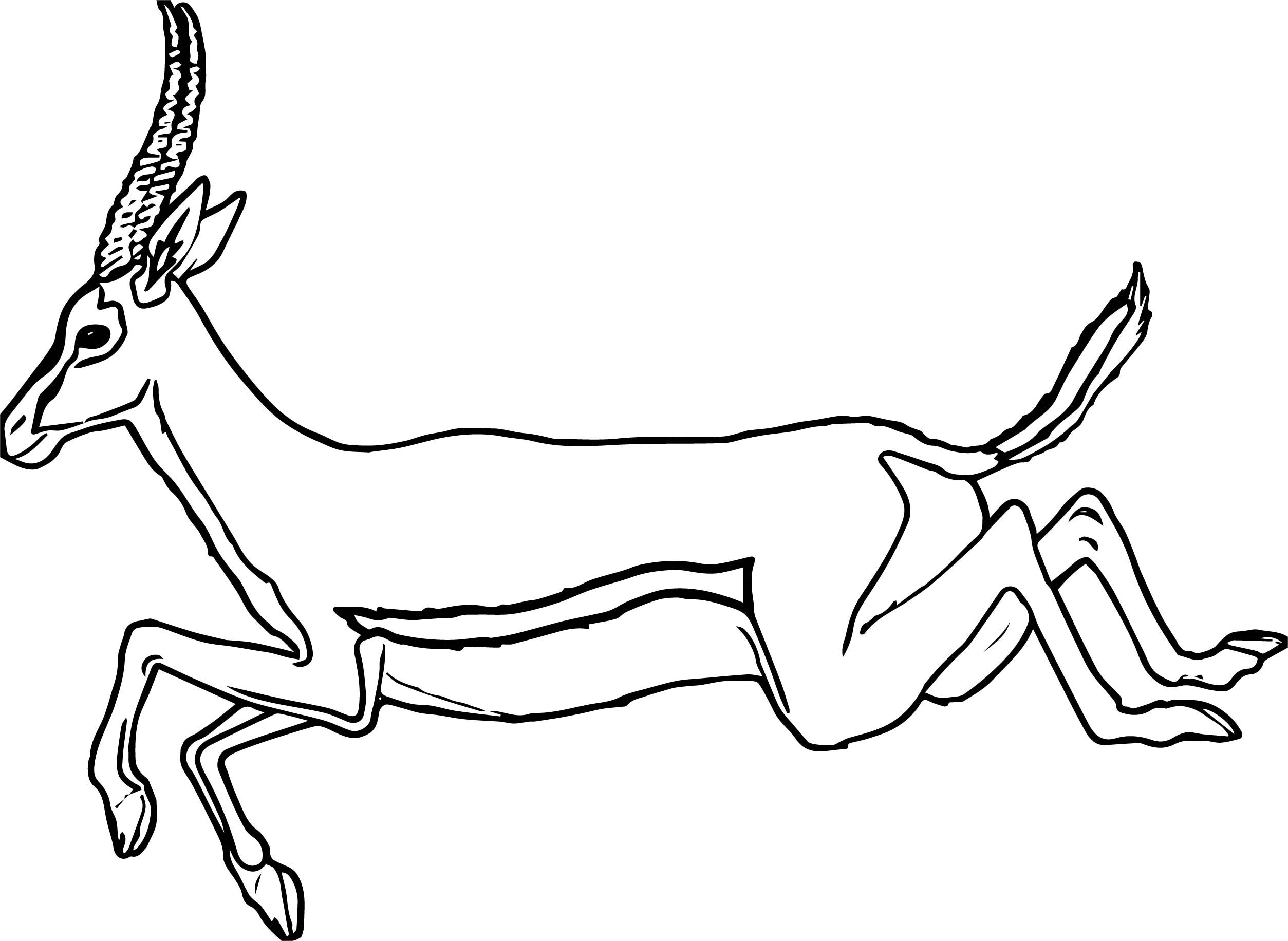 Awesome leaping antelope coloring page