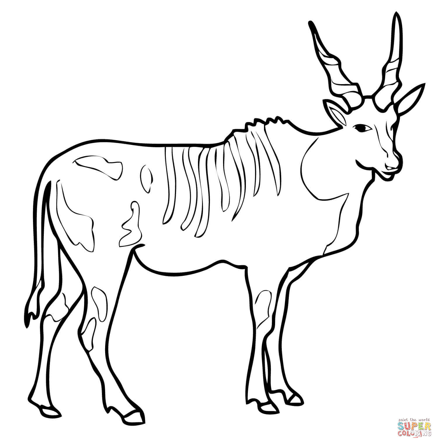 Eland coloring page free printable coloring pages