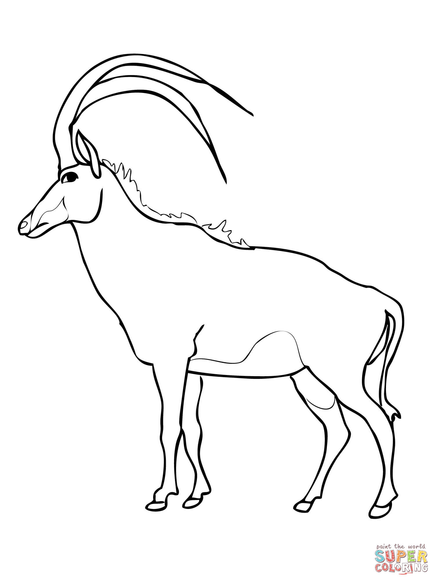 Wooded savannah sable antelope coloring page free printable coloring pages