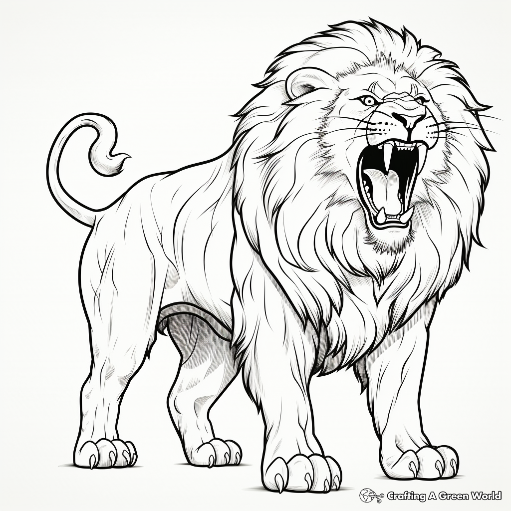 Roaring lion coloring pages