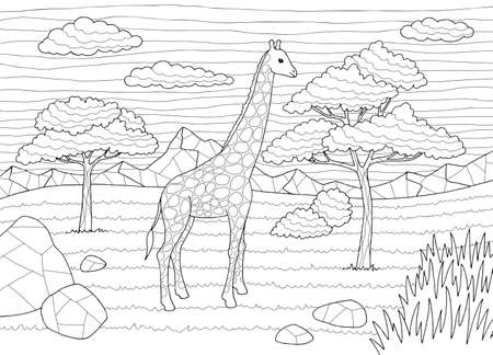 Giraffe coloring page stock vector illustration and royalty free giraffe coloring page clipart