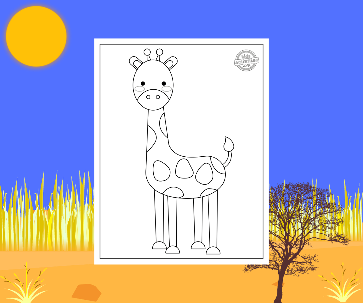 Free printable giraffe coloring page for kids kids activities blog