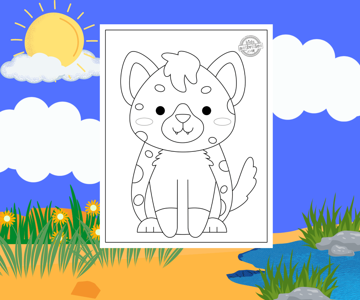 Fun and cute hyena coloring page kids activities blog