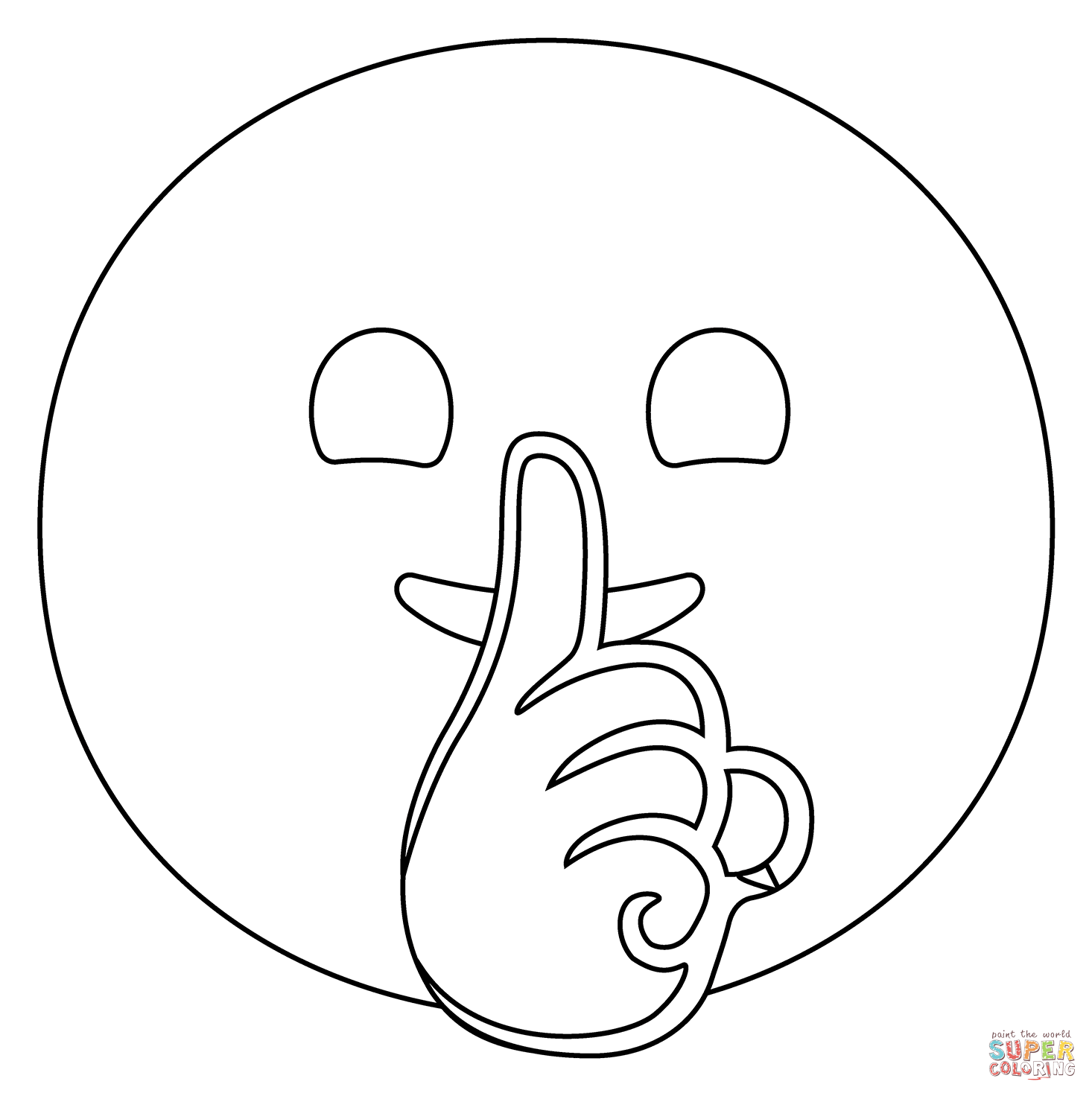 Shushing face emoji coloring page free printable coloring pages